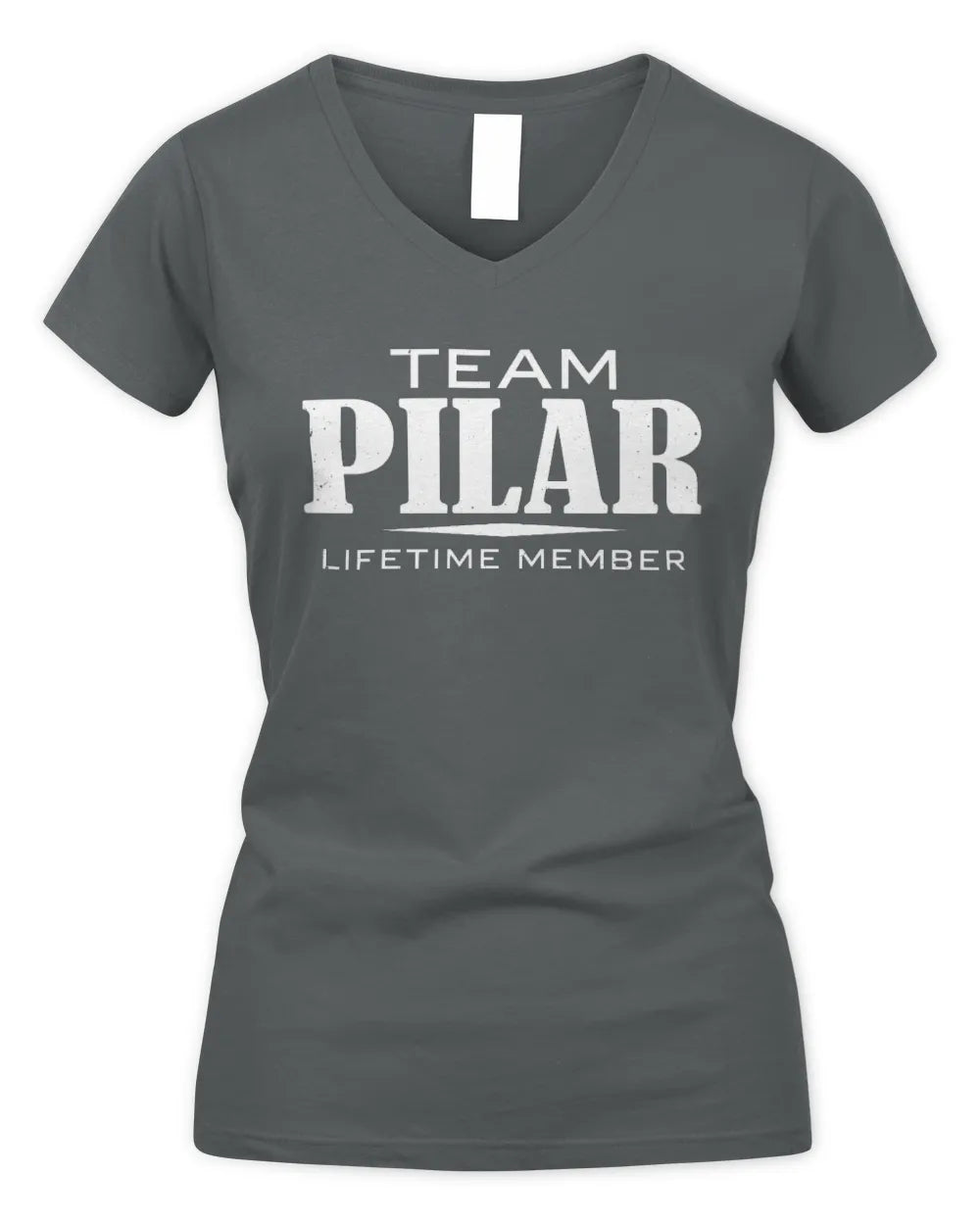 PILAR BL62-K4-128 - Personalized “Team NAME Lifetime Member” - Women's V-Neck T-Shirt - Charcoal