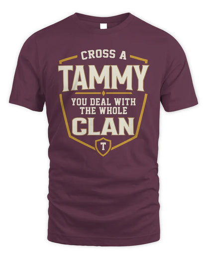 TAMMY NT1-K008 Cross A/An NAME, You Deal With the Whole Clan | Personalized Vintage T-Shirt - Unisex Standard T-Shirt - Maroon