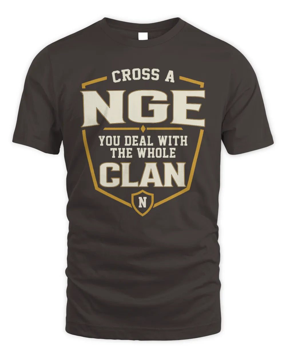 NGE NT1-K008 Cross A/An NAME, You Deal With the Whole Clan | Personalized Vintage T-Shirt - Unisex Standard T-Shirt - Dark Chocolate