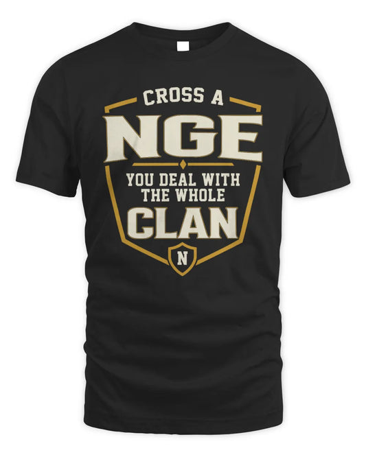 NGE NT1-K008 Cross A/An NAME, You Deal With the Whole Clan | Personalized Vintage T-Shirt - Unisex Standard T-Shirt - Black