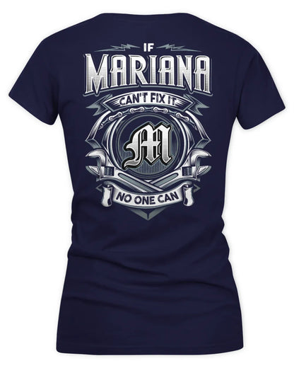 MARIANA AP81-K4-626 - Personalized Ahmed Quote Apparel “If Ahmed Can't Fix It, No One Can” - Women's V-Neck T-Shirt - Navy