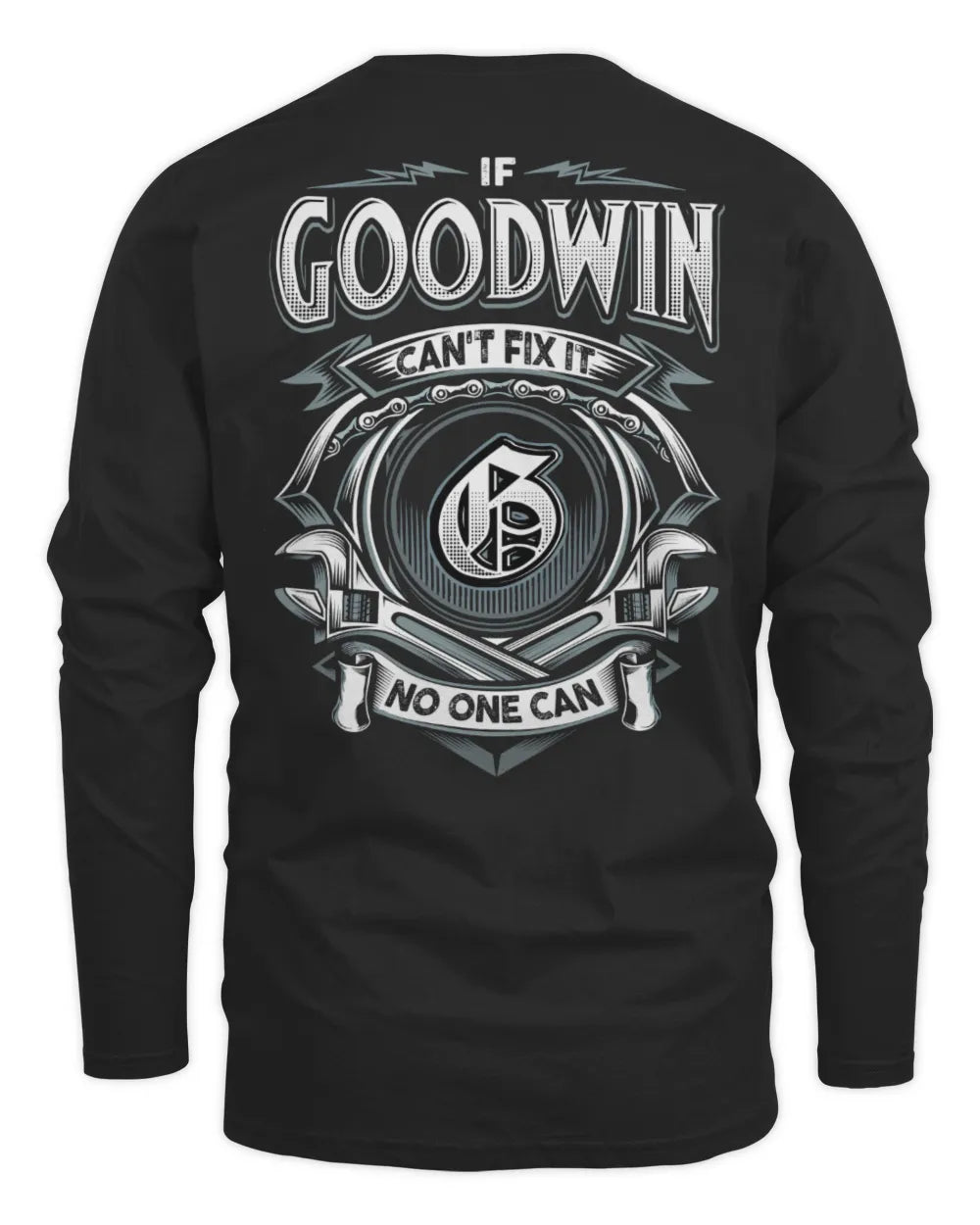 GOODWIN AP81-K4-626 - Personalized Ahmed Quote Apparel “If Ahmed Can't Fix It, No One Can” - Men's Long Sleeved T-Shirt - Black