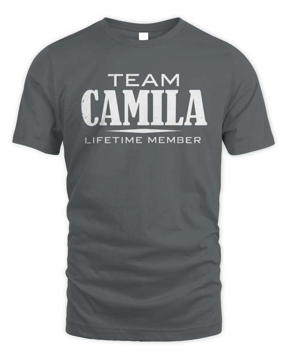 CAMILA BL62-K4-128 - Personalized “Team NAME Lifetime Member” - Unisex Standard T-Shirt - Charcoal