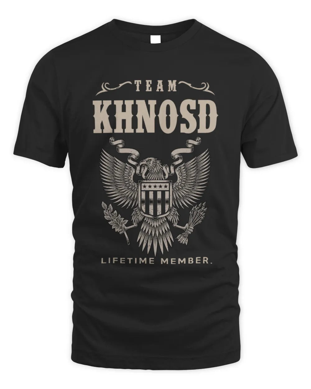 KHNOSD TP06-K82 – Personalized Classic Style Apparel “Team NAME Lifetime Member” - Unisex Standard T-Shirt - Black