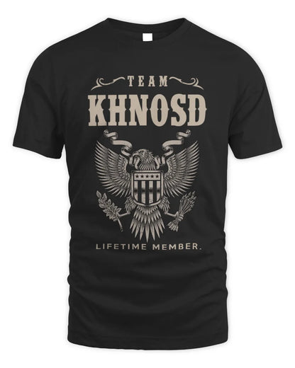 KHNOSD TP06-K82 – Personalized Classic Style Apparel “Team NAME Lifetime Member” - Unisex Standard T-Shirt - Black