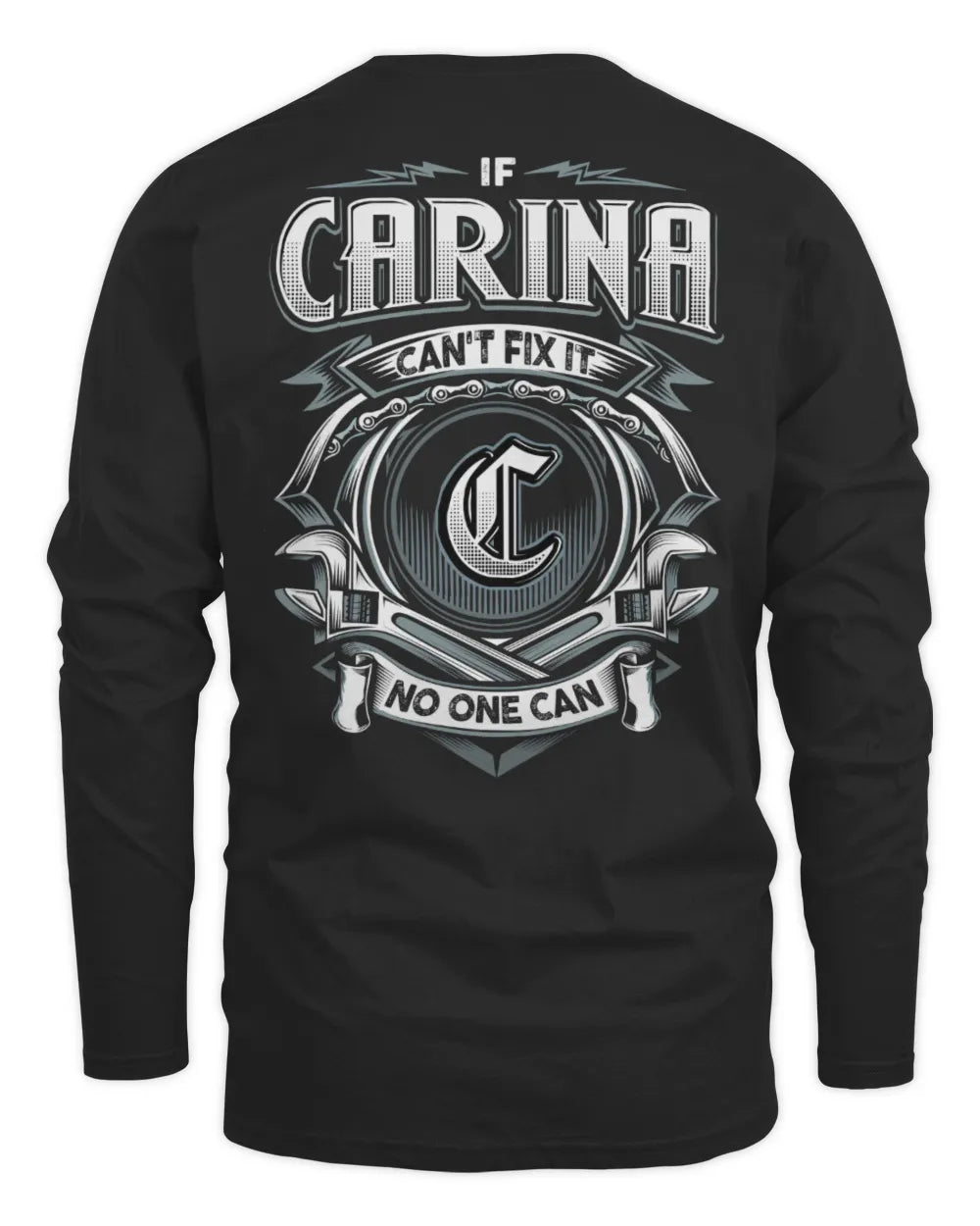 CARINA AP81-K4-626 - Personalized Ahmed Quote Apparel “If Ahmed Can't Fix It, No One Can” - Men's Long Sleeved T-Shirt - Black