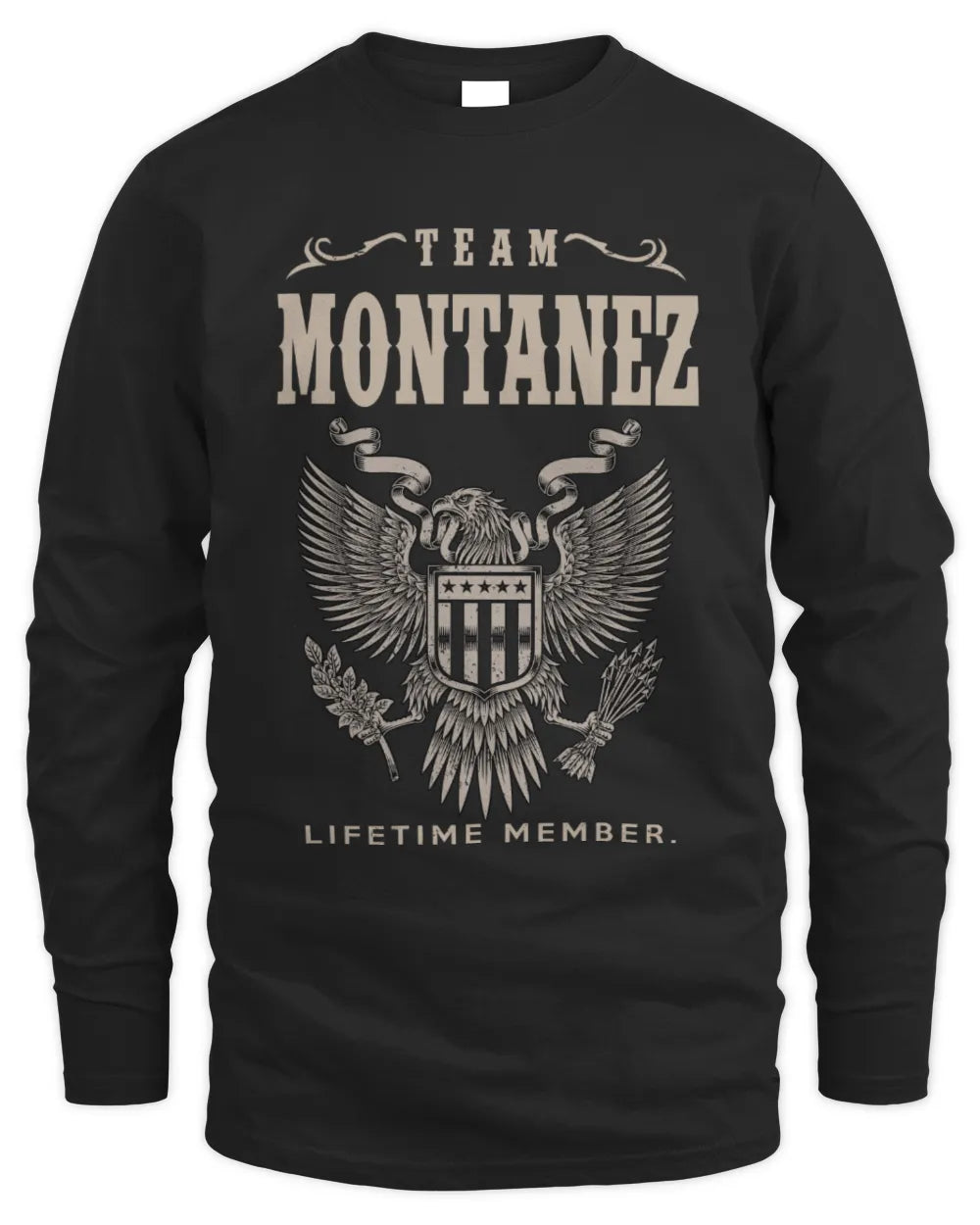 MONTANEZ TP06-K82 – Personalized Classic Style Apparel “Team NAME Lifetime Member” - Men's Long Sleeved T-Shirt - Black