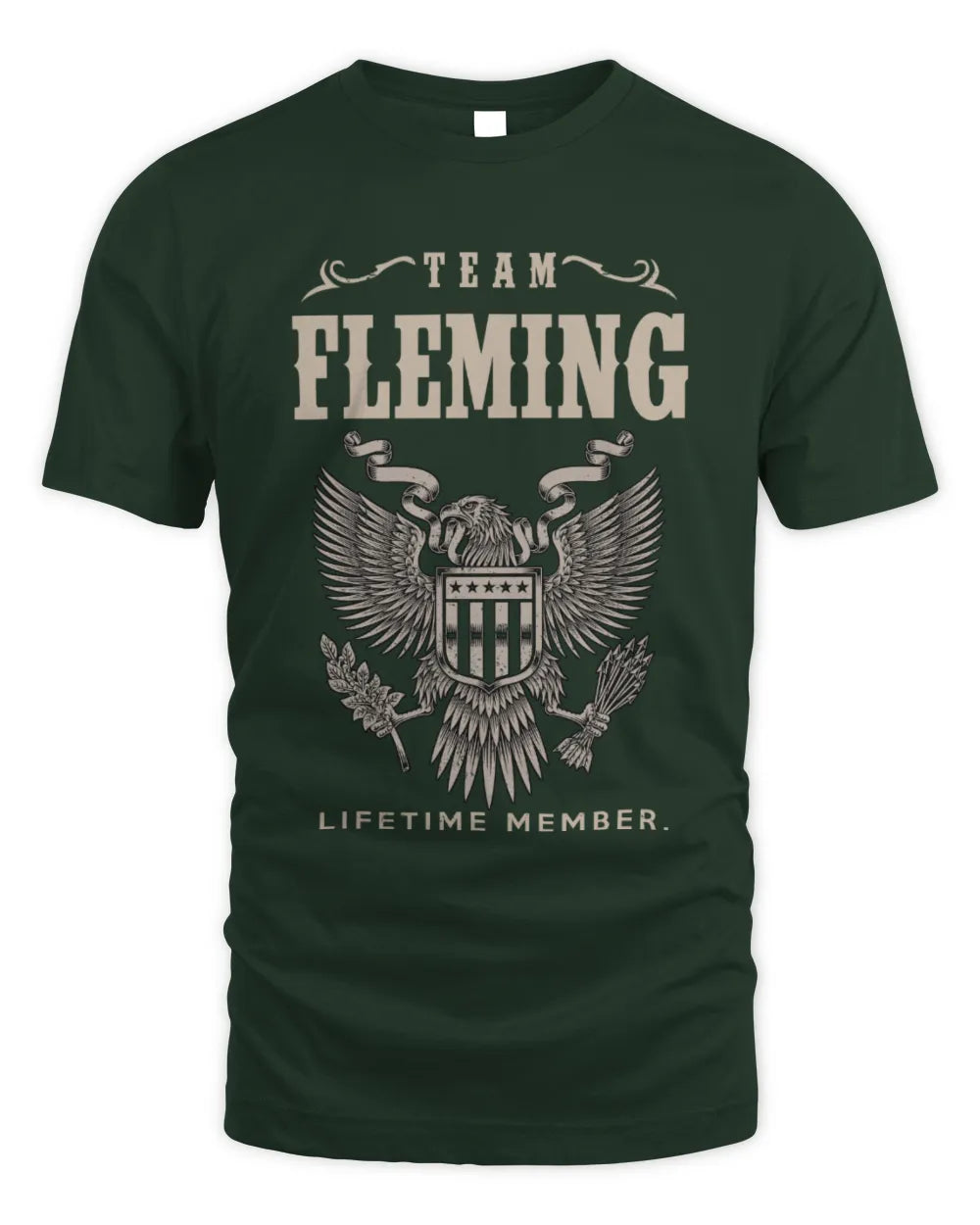 FLEMING TP06-K82 – Personalized Classic Style Apparel “Team NAME Lifetime Member” - Unisex Standard T-Shirt - Forest Green