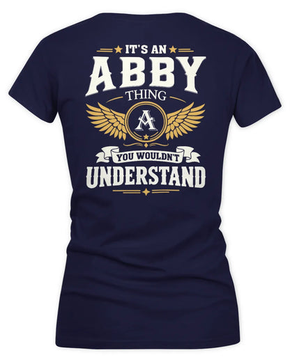 ABBY KT06-M008 It’s a [NAME] Thing – You Wouldn’t Understand | Personalized Vintage T-Shirt - Women's V-Neck T-Shirt - Navy