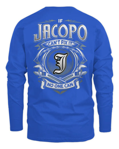 JACOPO AP81-K4-626 - Personalized Ahmed Quote Apparel “If Ahmed Can't Fix It, No One Can” - Men's Long Sleeved T-Shirt - Royal