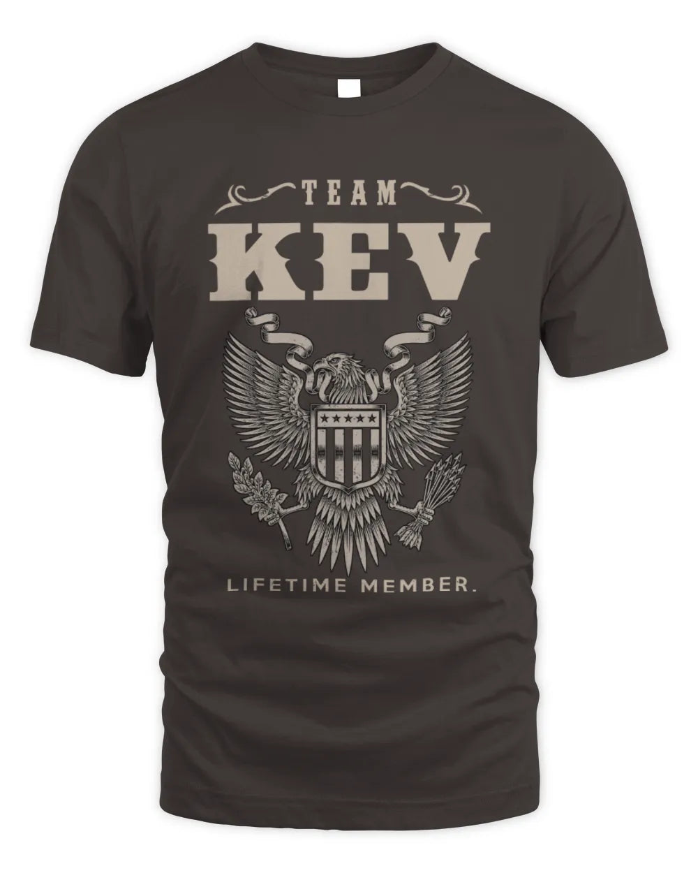 KEV TP06-K82 – Personalized Classic Style Apparel “Team NAME Lifetime Member” - Unisex Standard T-Shirt - Dark Chocolate