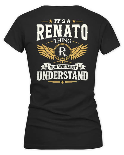 RENATO KT06-M008 It’s a [NAME] Thing – You Wouldn’t Understand | Personalized Vintage T-Shirt - Women's V-Neck T-Shirt - Black