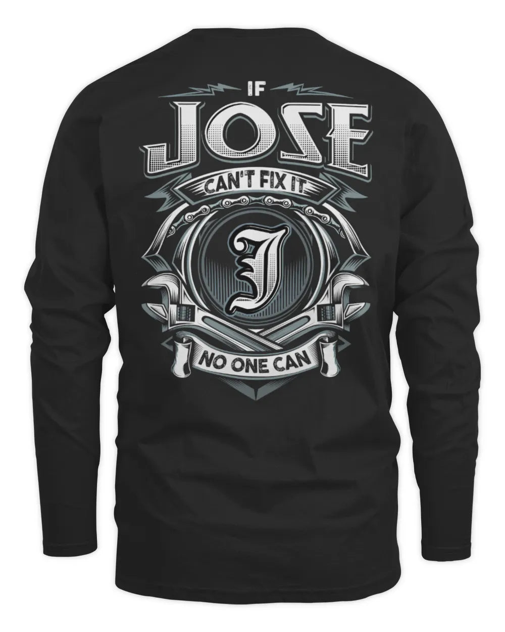 JOSE AP81-K4-626 - Personalized Ahmed Quote Apparel “If Ahmed Can't Fix It, No One Can” - Men's Long Sleeved T-Shirt - Black