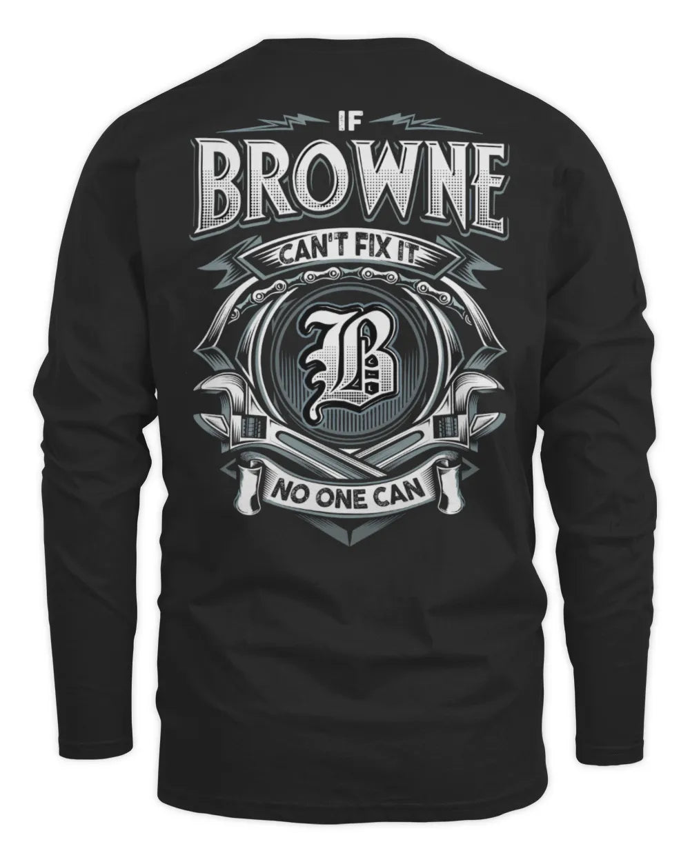 BROWNE AP81-K4-626 - Personalized Ahmed Quote Apparel “If Ahmed Can't Fix It, No One Can” - Men's Long Sleeved T-Shirt - Black