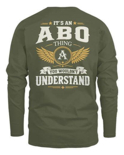 ABO KT06-M008 It’s a [NAME] Thing – You Wouldn’t Understand | Personalized Vintage T-Shirt - Men's Long Sleeved T-Shirt - Military Green