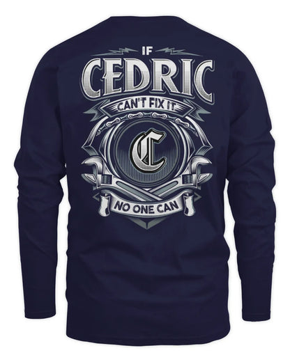 CEDRIC AP81-K4-626 - Personalized Ahmed Quote Apparel “If Ahmed Can't Fix It, No One Can” - Men's Long Sleeved T-Shirt - Navy