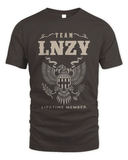 LNZY TP06-K82 – Personalized Classic Style Apparel “Team NAME Lifetime Member” - Unisex Standard T-Shirt - Dark Chocolate