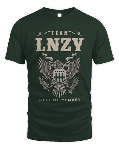 LNZY TP06-K82 – Personalized Classic Style Apparel “Team NAME Lifetime Member” - Unisex Standard T-Shirt - Forest Green