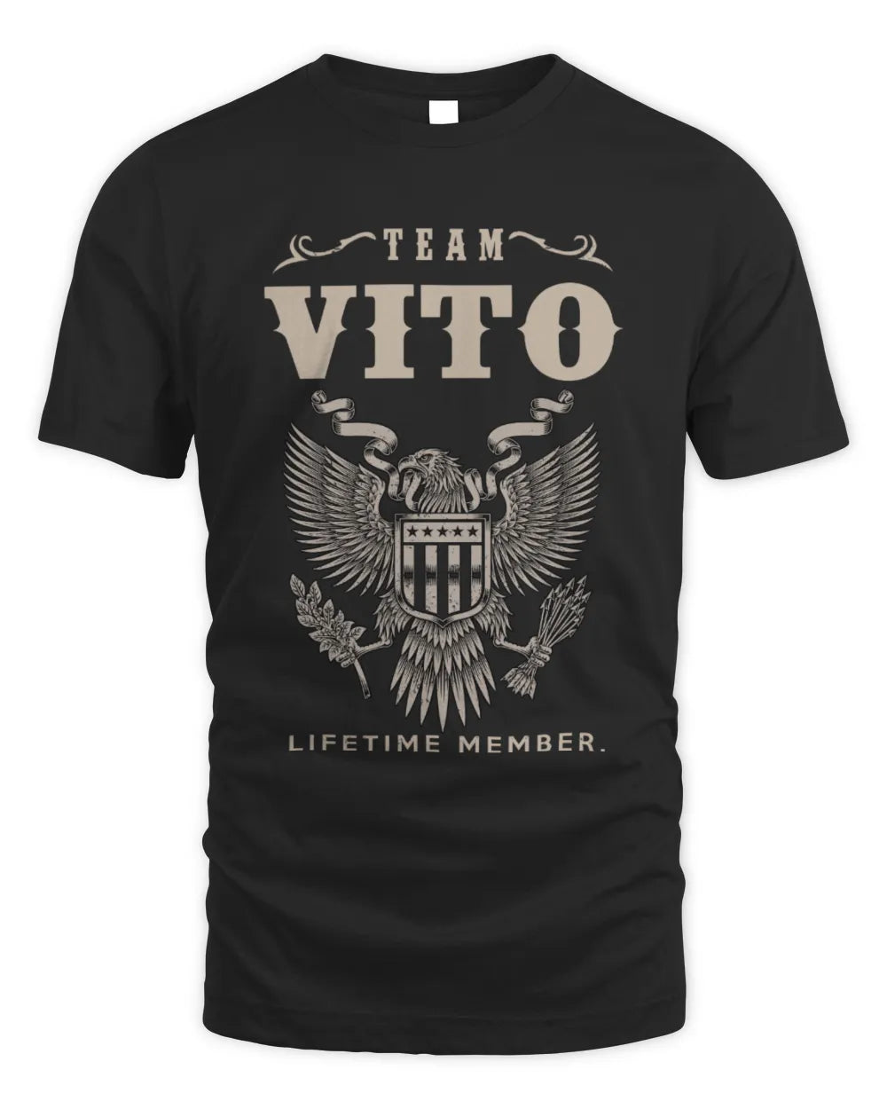 VITO TP06-K82 – Personalized Classic Style Apparel “Team NAME Lifetime Member” - Unisex Standard T-Shirt - Black