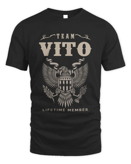 VITO TP06-K82 – Personalized Classic Style Apparel “Team NAME Lifetime Member” - Unisex Standard T-Shirt - Black