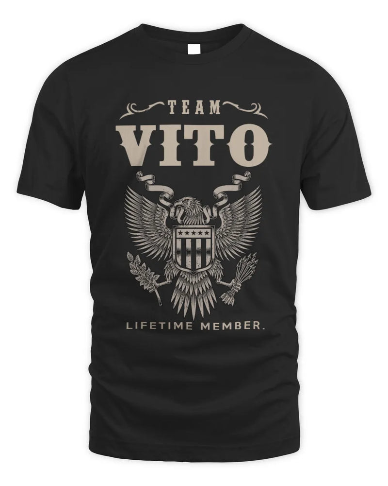 VITO TP06-K82 – Personalized Classic Style Apparel “Team NAME Lifetime Member” - Unisex Standard T-Shirt - Black