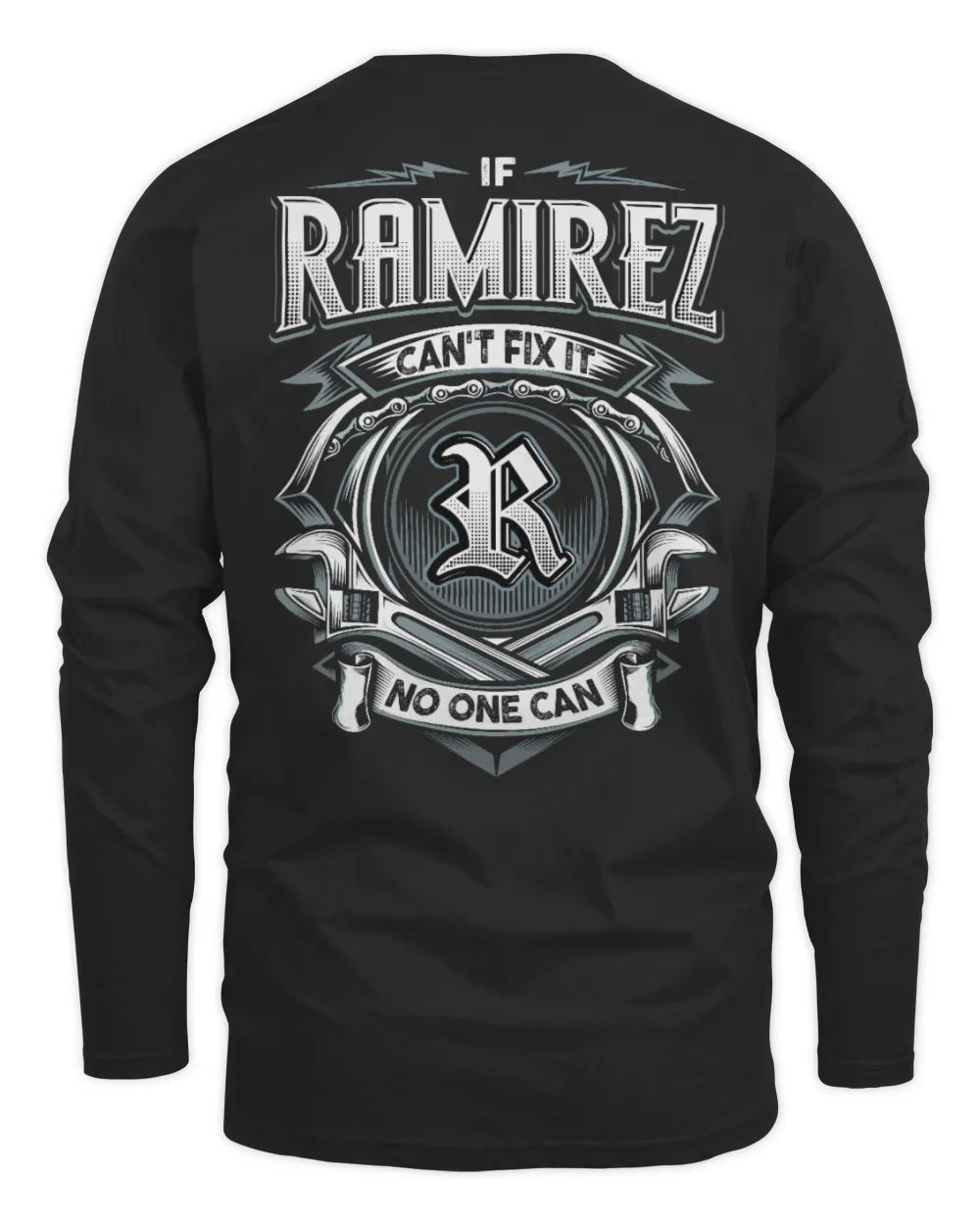 RAMIREZ AP81-K4-626 - Personalized Ahmed Quote Apparel “If Ahmed Can't Fix It, No One Can” - Men's Long Sleeved T-Shirt - Black