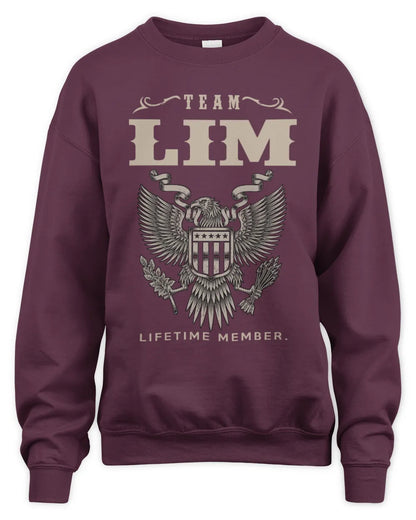 LIM TP06-K82 – Personalized Classic Style Apparel “Team NAME Lifetime Member” - Unisex Sweatshirt - Maroon