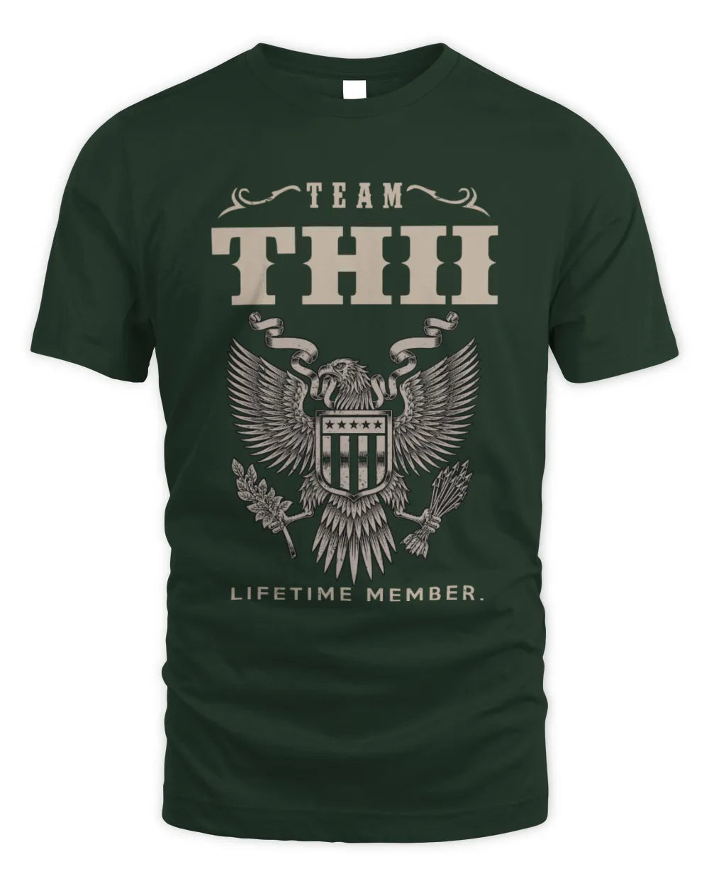 THII TP06-K82 – Personalized Classic Style Apparel “Team NAME Lifetime Member” - Unisex Standard T-Shirt - Forest Green