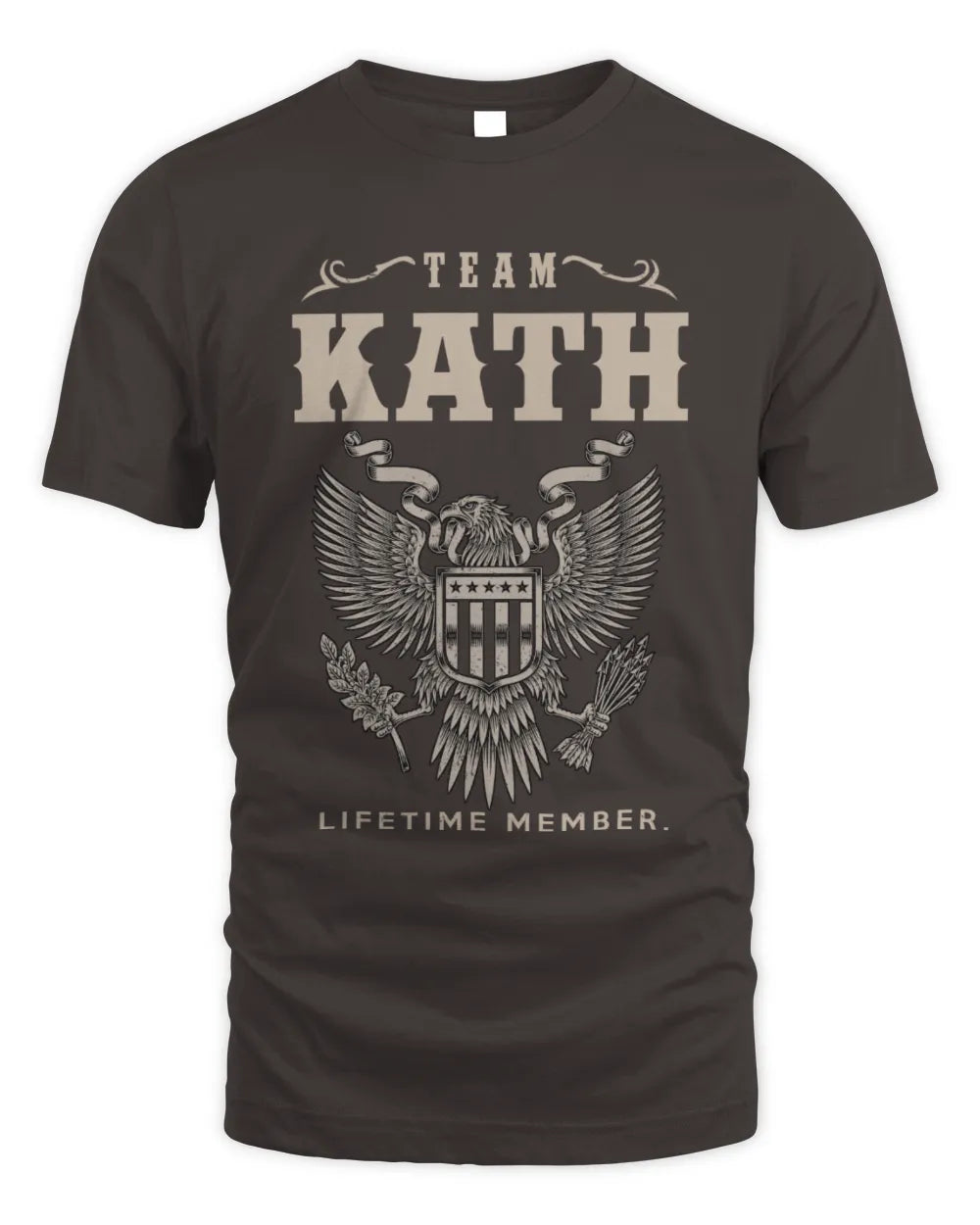 KATH TP06-K82 – Personalized Classic Style Apparel “Team NAME Lifetime Member” - Unisex Standard T-Shirt - Dark Chocolate
