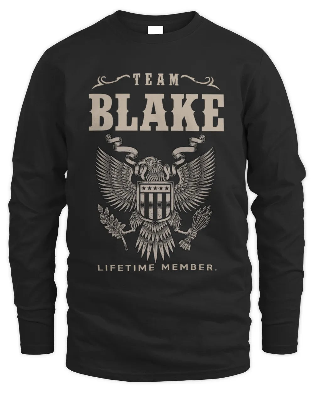 BLAKE TP06-K82 – Personalized Classic Style Apparel “Team NAME Lifetime Member” - Men's Long Sleeved T-Shirt - Black
