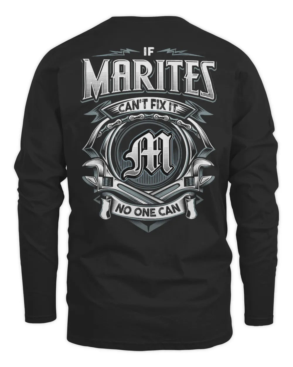 MARITES AP81-K4-626 - Personalized Ahmed Quote Apparel “If Ahmed Can't Fix It, No One Can” - Men's Long Sleeved T-Shirt - Black