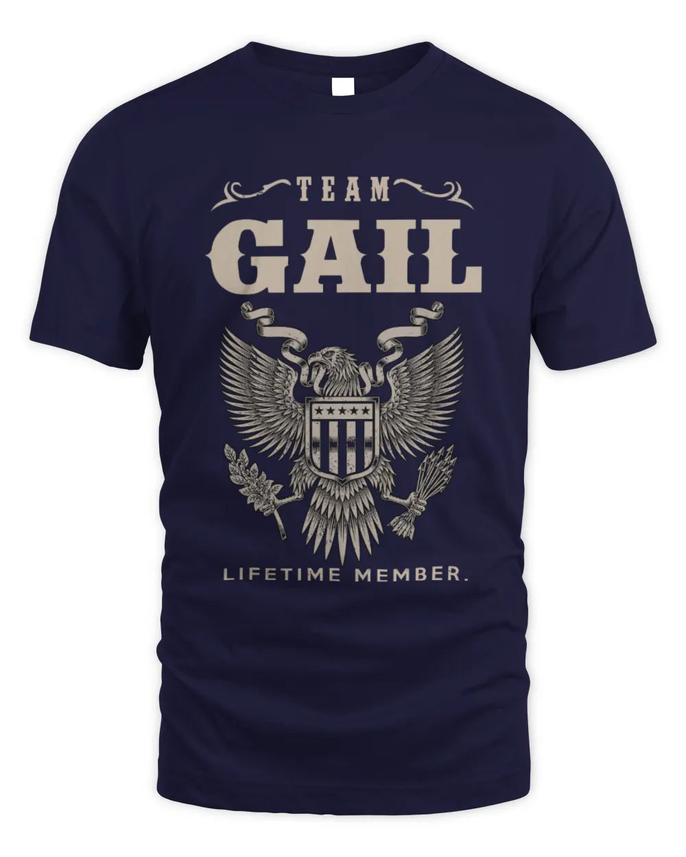 GAIL TP06-K82 – Personalized Classic Style Apparel “Team NAME Lifetime Member” - Unisex Standard T-Shirt - Navy