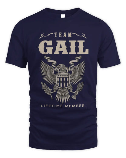 GAIL TP06-K82 – Personalized Classic Style Apparel “Team NAME Lifetime Member” - Unisex Standard T-Shirt - Navy