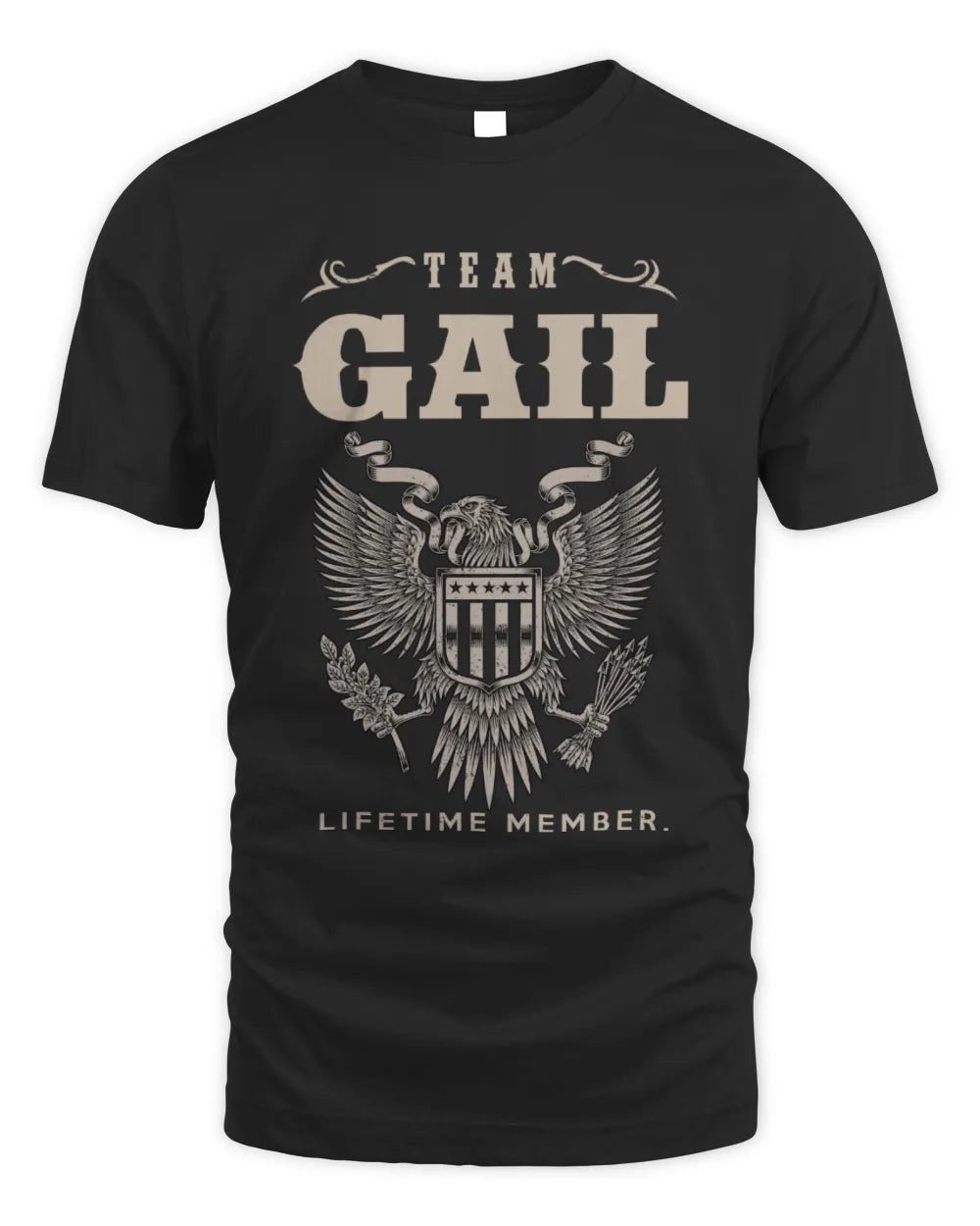 GAIL TP06-K82 – Personalized Classic Style Apparel “Team NAME Lifetime Member” - Unisex Standard T-Shirt - Black