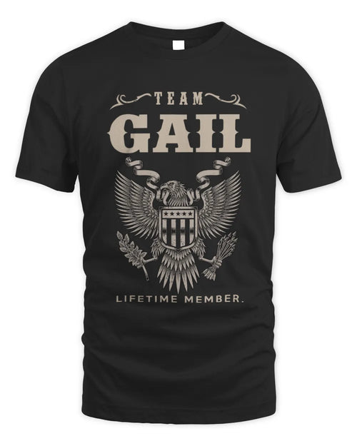 GAIL TP06-K82 – Personalized Classic Style Apparel “Team NAME Lifetime Member” - Unisex Standard T-Shirt - Black
