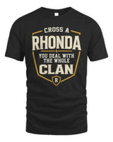 RHONDA NT1-K008 Cross A/An NAME, You Deal With the Whole Clan | Personalized Vintage T-Shirt - Unisex Standard T-Shirt - Black