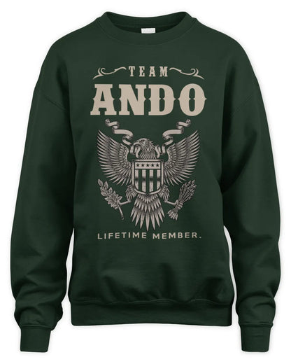 ANDO TP06-K82 – Personalized Classic Style Apparel “Team NAME Lifetime Member” - Unisex Sweatshirt - Forest Green