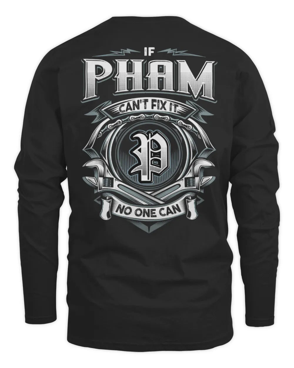 PHAM AP81-K4-626 - Personalized Ahmed Quote Apparel “If Ahmed Can't Fix It, No One Can” - Men's Long Sleeved T-Shirt - Black