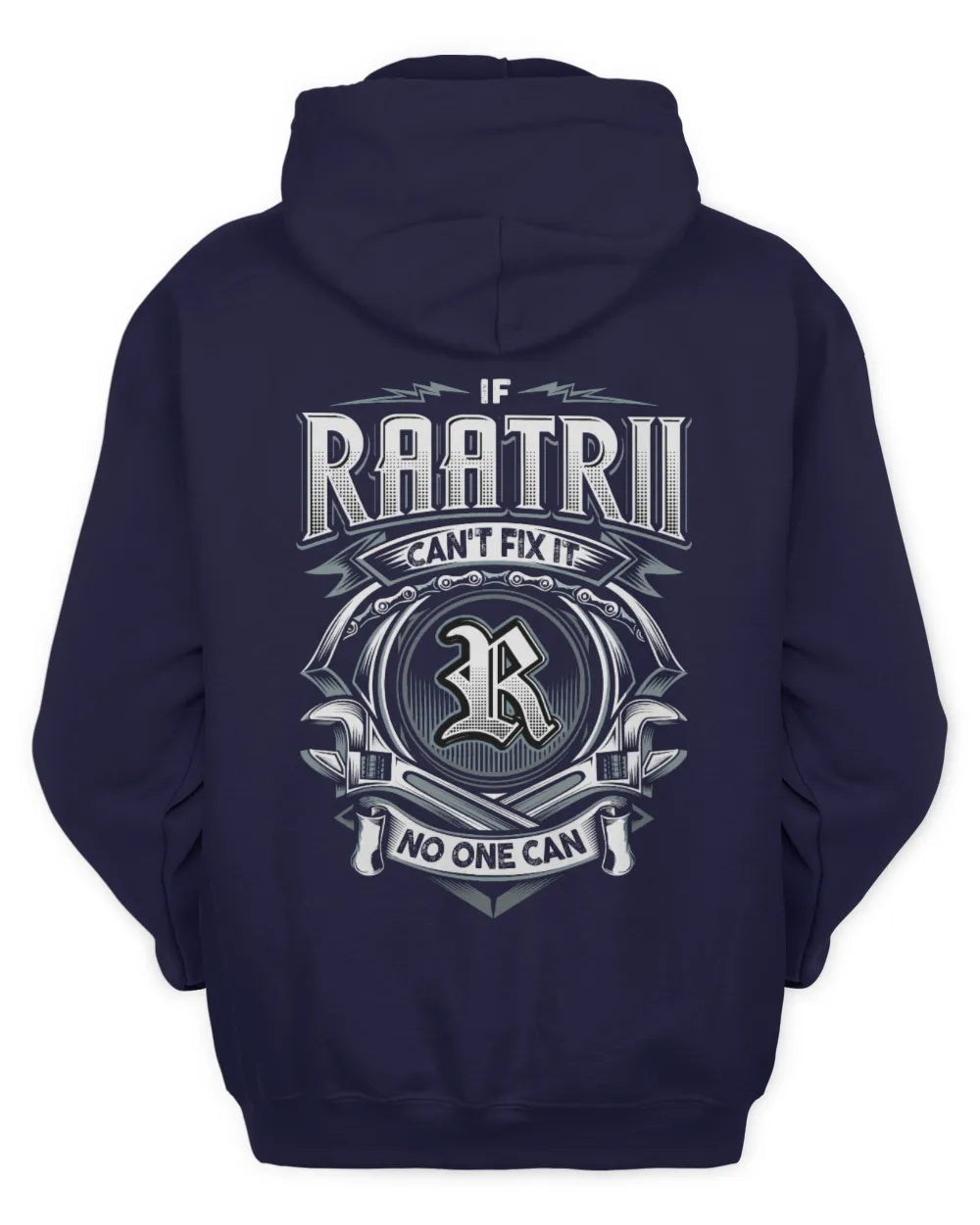 RAATRII AP81-K4-626 - Personalized Ahmed Quote Apparel “If Ahmed Can't Fix It, No One Can” - Unisex Hoodie - Navy