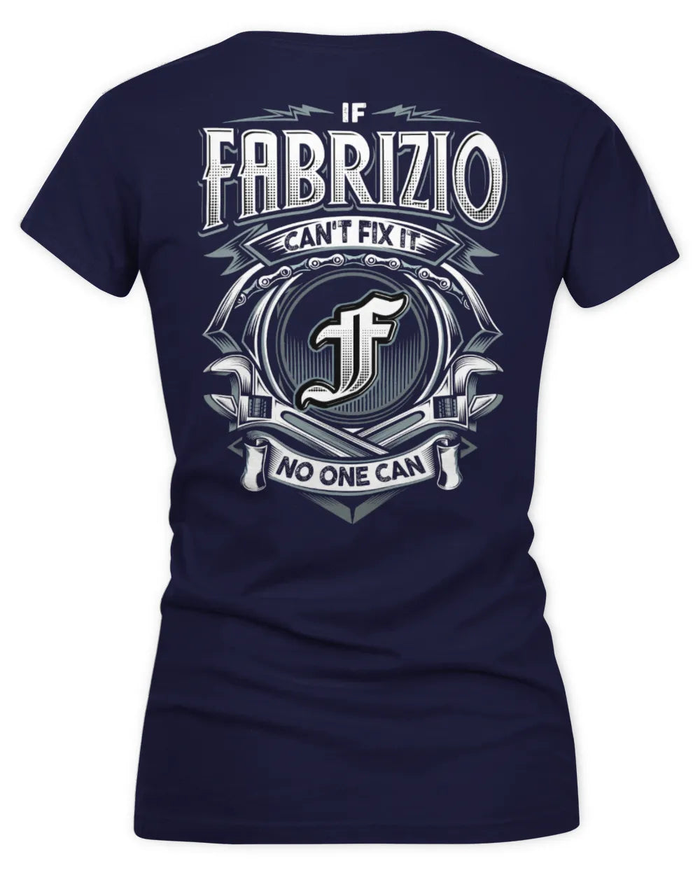 FABRIZIO AP81-K4-626 - Personalized Ahmed Quote Apparel “If Ahmed Can't Fix It, No One Can” - Women's V-Neck T-Shirt - Navy