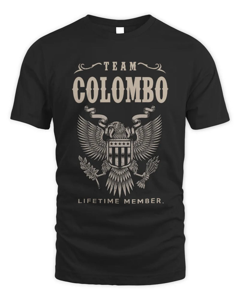 COLOMBO TP06-K82 – Personalized Classic Style Apparel “Team NAME Lifetime Member” - Unisex Standard T-Shirt - Black