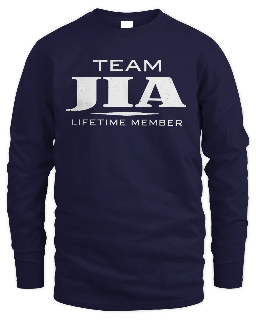 JIA BL62-K4-128 - Personalized “Team NAME Lifetime Member” - Men's Long Sleeved T-Shirt - Navy