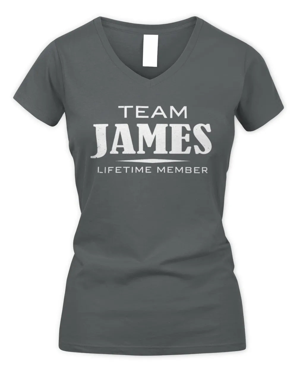 JAMES BL62-K4-128 - Personalized “Team NAME Lifetime Member” - Women's V-Neck T-Shirt - Charcoal
