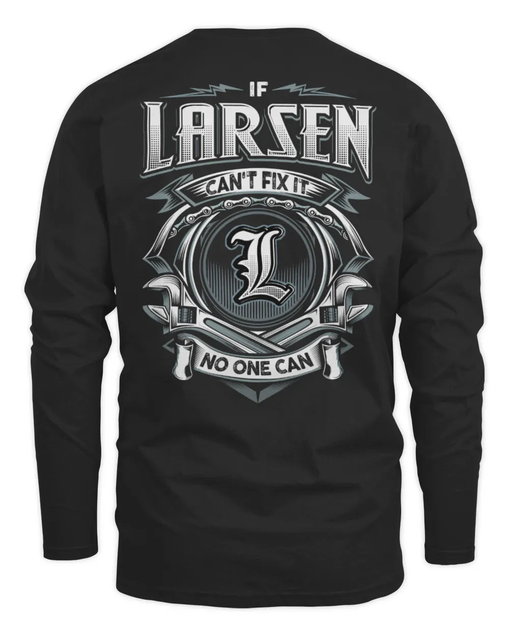LARSEN AP81-K4-626 - Personalized Ahmed Quote Apparel “If Ahmed Can't Fix It, No One Can” - Men's Long Sleeved T-Shirt - Black
