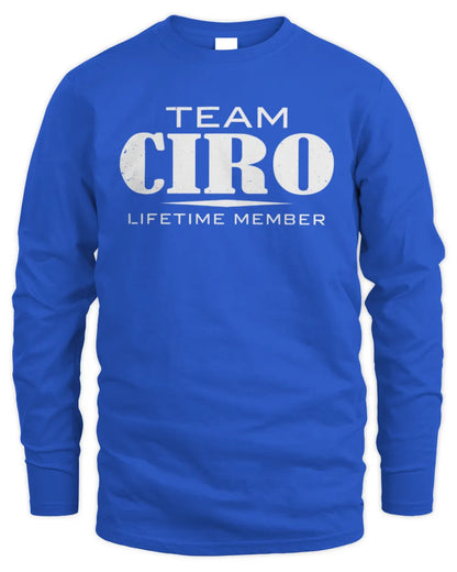CIRO BL62-K4-128 - Personalized “Team NAME Lifetime Member” - Men's Long Sleeved T-Shirt - Royal