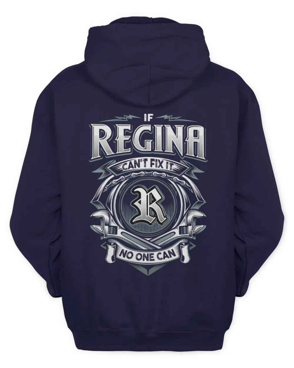 REGINA AP81-K4-626 - Personalized Ahmed Quote Apparel “If Ahmed Can't Fix It, No One Can” - Unisex Hoodie - Navy