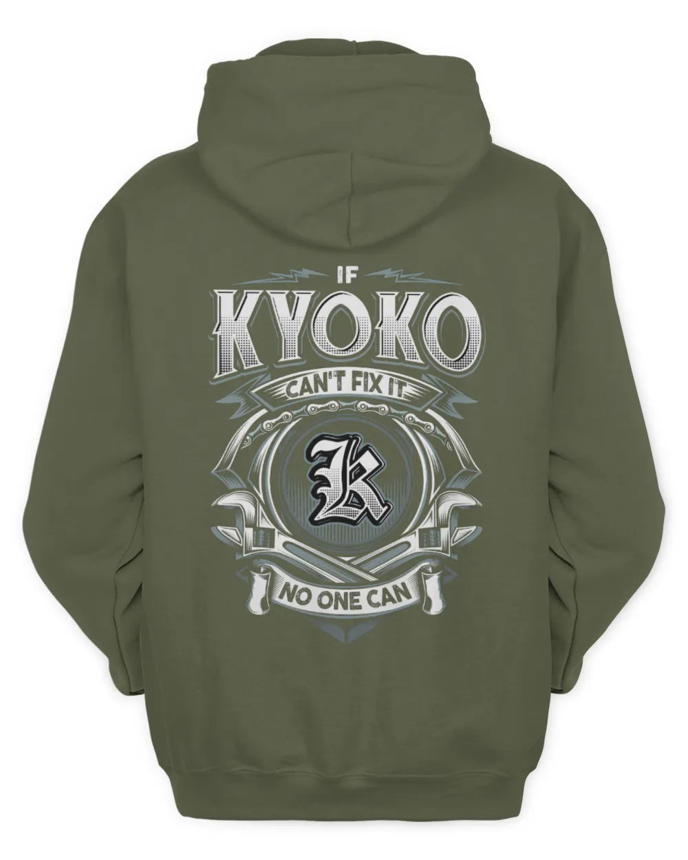 KYOKO AP81-K4-626 - Personalized Ahmed Quote Apparel “If Ahmed Can't Fix It, No One Can” - Unisex Hoodie - Military Green
