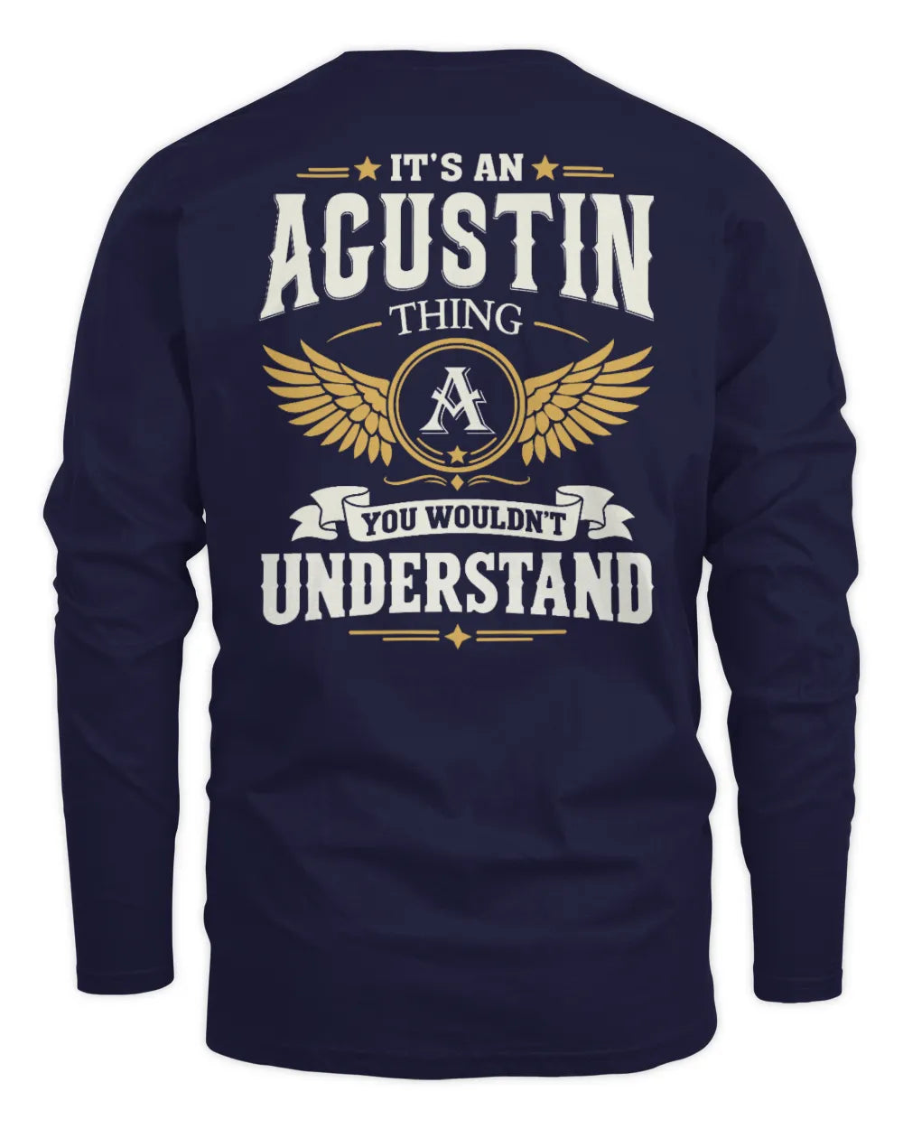 AGUSTIN KT06-M008 It’s a [NAME] Thing – You Wouldn’t Understand | Personalized Vintage T-Shirt - Men's Long Sleeved T-Shirt - Navy
