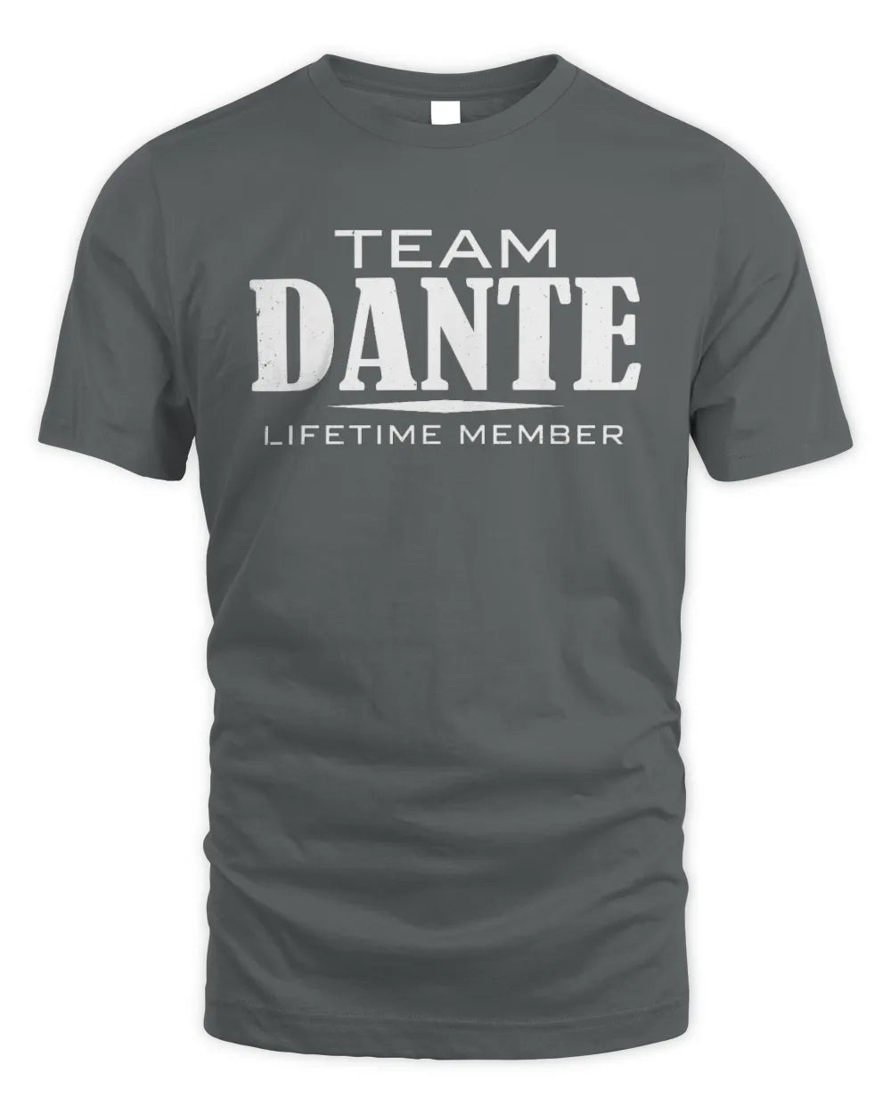 DANTE BL62-K4-128 - Personalized “Team NAME Lifetime Member” - Unisex Standard T-Shirt - Charcoal