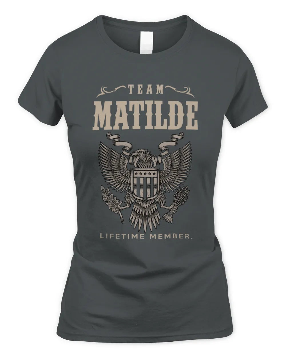 MATILDE TP06-K82 – Personalized Classic Style Apparel “Team NAME Lifetime Member” - Women's Standard T-Shirt - Charcoal
